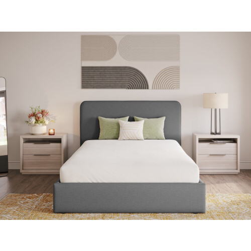 (King, Dark Grey) Snuggle Beds Holden Ottoman Bed Frame 2