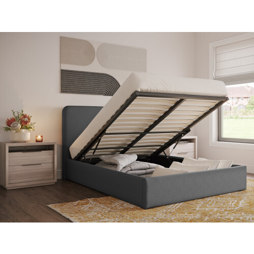 (Double, Dark Grey) Snuggle Beds Holden Ottoman Bed Frame 1