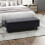Linen Storage Bench with Rubberwood Legs, Dark Grey 3