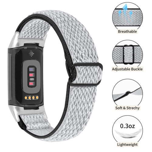 Fitbit Charge 5 -ranneke nailonharmaa / musta 1