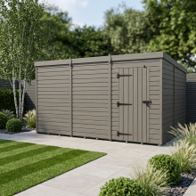 20x9 Pent Composite Shed Tanalised (Single Door, No Windows)
