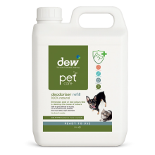 DEW Pet Deodoriser 100 percent Mineral Hypoallergenic Odour Neutraliser, Easy to Use, Fragrance-Free Refill 2.5 Litre