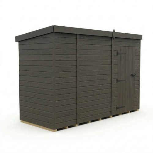 9x4 Pent Composite Shed Tanalised (Single Door, No Windows) 1