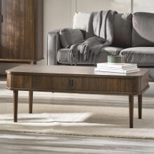 Arya Nordic Coffee Table with Storage Dark Oak