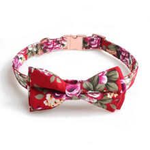 Ensemble collier chic pour chien, collier ajustable doux au toucher avec nœud papillon fait main pour chiens de petite à grande taille,