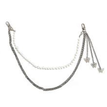Chaîne de pantalon pour femme avec pendentif papillon à plusieurs rangs, en alliage et perles d'imitation exquises.
