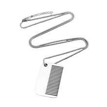 Kleine Kammanhänger-Halskette, Statement-Halskette aus Edelstahl, für Freizeitoutfits und besondere Anlässe