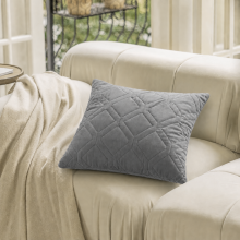 (Pack of 1, Diamond Velvet Cushion Grey) Luxury Velvet Filled Cushions Pack of 1, 2 & 4 Quilted Cushion Pads