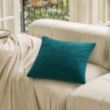 (Pack of 1, Diamond Velvet Cushion Teal) Luxury Velvet Filled Cushions Pack of 1, 2 & 4 Quilted Cushion Pads