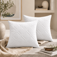 (Pack of 2, Diamond Velvet Cushion White) Luxury Velvet Filled Cushions Pack of 1, 2 & 4 Quilted Cushion Pads