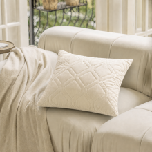 (Pack of 1, Diamond Velvet Cushion Beige) Luxury Velvet Filled Cushions Pack of 1, 2 & 4 Quilted Cushion Pads