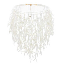 Trendy handgeweven koraalketting, een onmisbaar modeaccessoire voor stijlvolle vrouwen, perfect voor dagelijks gebruik. Wit.