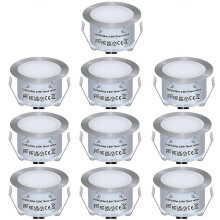 Inbouw LED-terrasverlichtingssets, 10 stuks, waterdicht, LED-buitenverlichting