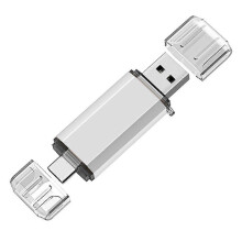 128 GB USB-C 3.1 flashdrive met dubbele poort, plug-and-play, snelle gegevensoverdracht voor smartphones, laptops en meer.