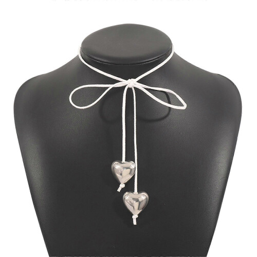 Κολιέ με κρεμαστό κόσμημα Goth Velvets Heart Choker για γυναίκες Κομψό ύφανση μ