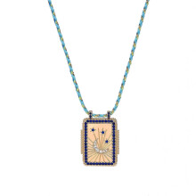 Long Bohemian Styles Necklace With Tarot Card Including Sun Moon and Devil Eyes Portable for Parties Supplies Wear