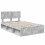 VidaXL vidaXL Bed Frame Concerte Grey 135 x 190 cm Solid Pine Wood 3