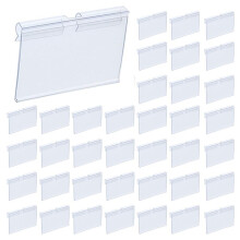 1000Pcs Clear Plastic Label Holders for Wire Shelf Retail Price Label Holders Merchandise Sign Display Holder (6 x 4 cm)
