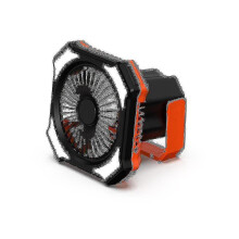 Mini ventilateur de camping rechargeable USB 1000 mAh, silencieux, avec télécommande, lumière et batterie externe portable.