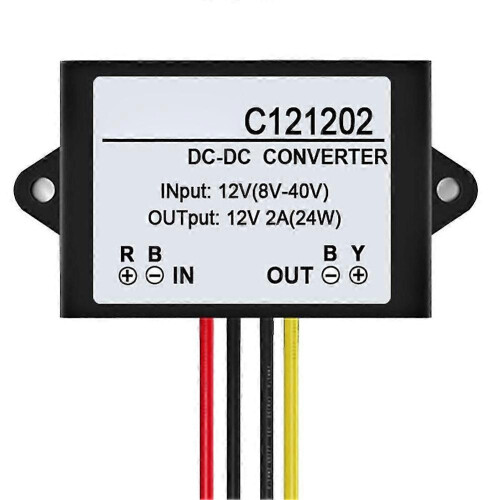 C121202 12V DC-12V DC 2A Waterproof Voltage Regulator Stabilizer Adapter