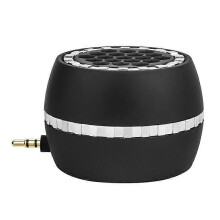 Black Mini Portable Speaker for Phone with 3.5mm AUX Micro USB Port Clear Bass