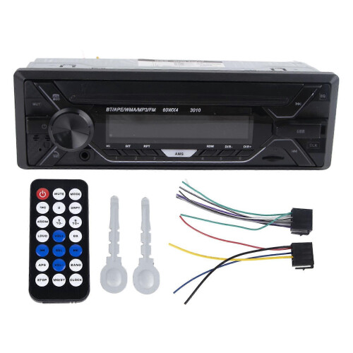 Single Din Car Bluetooth MP3 Player 12V/24V FM Radio Receiver Adjustable Backlight