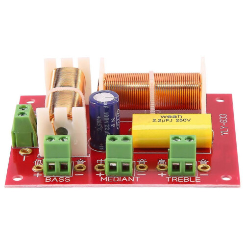 2Pcs 200W 3-Way Audio Crossover Treble Midrange Crossover Filter Frequency Divider