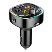 BT08D FM Transmitter Car Kit Handsfree MP3 Player QC3.0+PD18W 5A Fast Charger FM Modulator