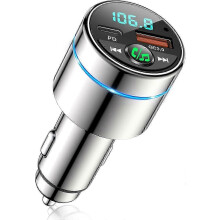 BT5.3 FM Transmitter Car PD30W+QC3.0 18W Fast Charger Noise Cancelling Handsfree Call HiFi