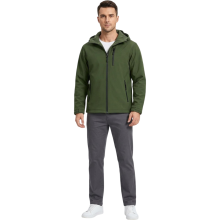 Chaqueta Softshell Impermeable para Hombre con Aislamiento Térmico Verde L — abrigo cortavientos hombre