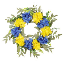 Yellow Daisy Spring Wreath Farmhouse Handmade Faux Flowers Indoor Outdoor No Maintenance
