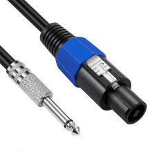 JUNSUNMAY 25FT Speakon Male to 6.35mm Male Speaker Cable Twist Lock Extension