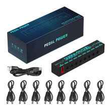 8 Isolated Output Guitar Pedal Power Supply 9V 300mA 500mA Black