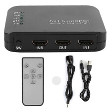 Commutateur HDMI 2.0 4K 5x1 Ultra HD avec télécommande infrarouge et indicateur LED pour home cinéma