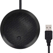 USB Omnidirectional Condenser Conference Mic with Mute Button LED Indicator Plug Play
