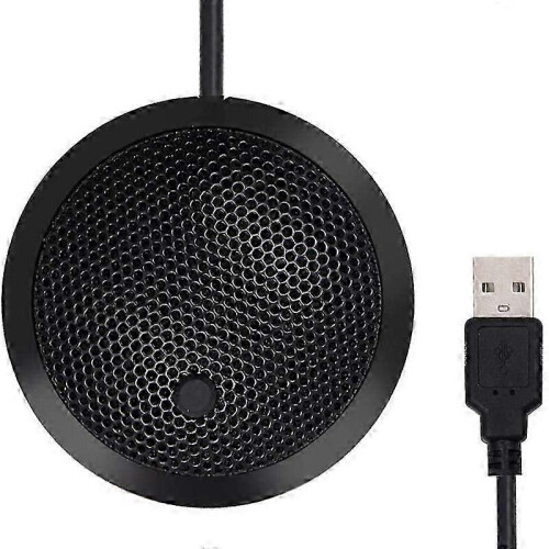 USB Omnidirectional Condenser Conference Mic with Mute Button LED Indicator Plug Play