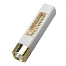 Lampe torche LED COB rechargeable 18650 Li-ion dorée pour le camping en plein air