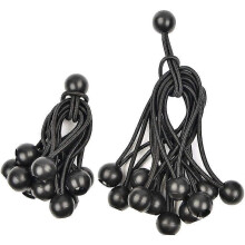 Kit professionale di 40 pezzi per tensionare teloni, con fascette a sfera e tenditori elastici.