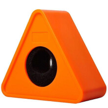 Triangular Orange Station Flag with Microphone Logo