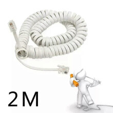 2M spiralformet telefonrørkabel RJ10 4P4C taleforlengelsesledning med krøllete fjær