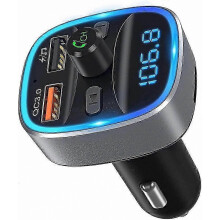 Car Dual USB Ports Bluetooth FM Transmitter Handsfree LED Display MP3 Player Adapter