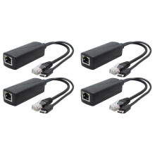Confezione da 4 splitter Gigabit PoE da 48 V a 5 V 2,4 A con adattatore USB Type-C conforme allo standard IEEE 802.3Af.