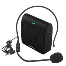 Rolton Portable Mini Voice Amplifier w/ Mic USB TF FM Radio for Teacher Tour Guide Black