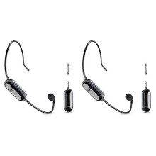 2Pcs 2.4G Wireless Microphone Headset 30M Range for Amplifier Karaoke Teaching Speech