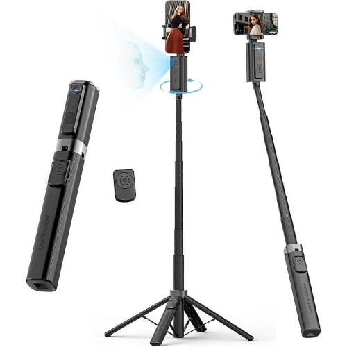 2026LatestAutoFaceTrackTripodGestureCtrliPhoneExtPole360RotSelfieStickWirelessRemoteVide