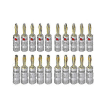 Nakamichi 20pcs 24K Gold Banana Plugs 4mm Screw Lock HiFi Speaker Connectors