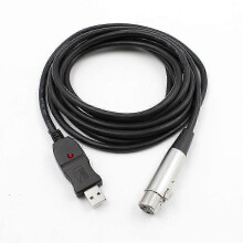 3 Meter USB Male to XLR Female Microphone Adapter Cable for Studio Recording