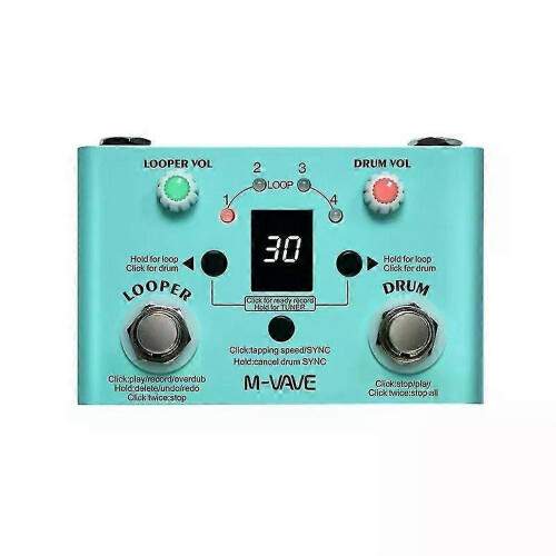 M-VAVE Looper Rec Drum Machine Phrase Loop Monoblock Tuner Effect Pedal Electric Guitar