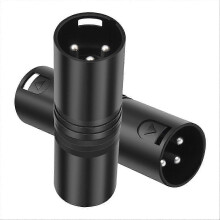 2 Pack 3 Pin XLR Male to Male Adapter for Mixer