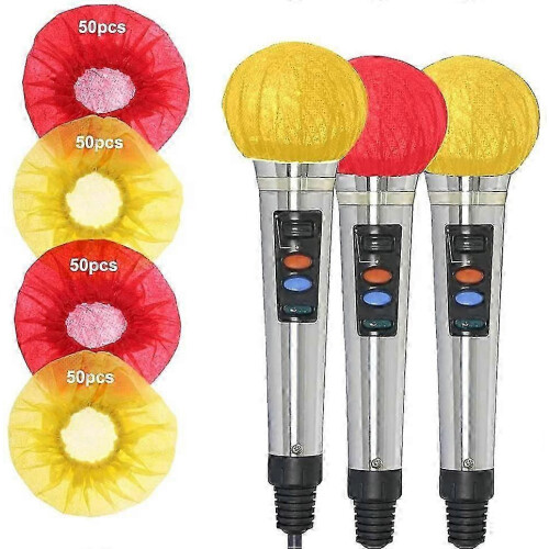 200Pcs Disposable Non-woven Handheld Microphone Windscreen Covers